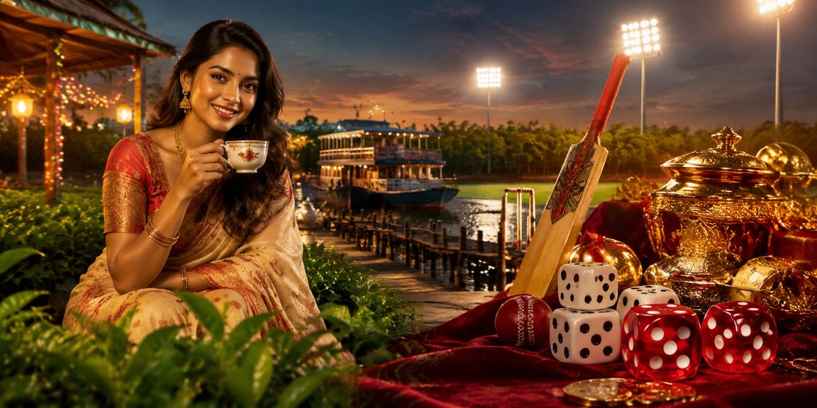 খুলনার চা বাগানে বসে ক্রিকেট বেটিং উপভোগ করছেন একজন ব্যক্তি